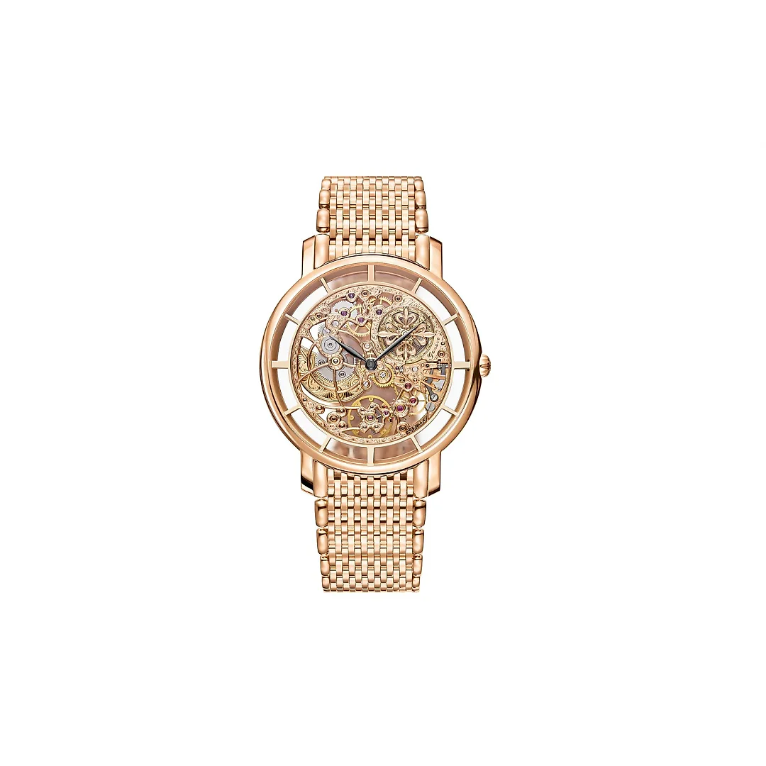 Patek Philippe Complication Calatrava Skeleton movement with hand-engraved decoration, 18k Rose Gold, 39mm, Ref# 5180/1R-001