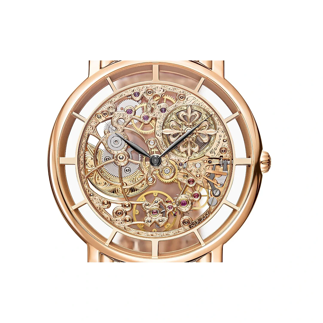 Patek Philippe Complication Calatrava Skeleton movement with hand-engraved decoration, 18k Rose Gold, 39mm, Ref# 5180/1R-001