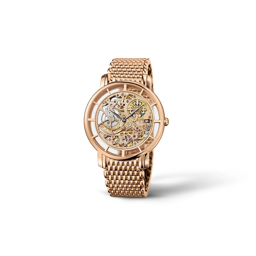 Patek Philippe Complication Calatrava Skeleton movement with hand-engraved decoration, 18k Rose Gold, 39mm, Ref# 5180/1R-001