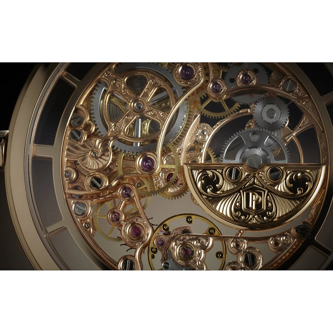 Patek Philippe Complication Calatrava Skeleton movement with hand-engraved decoration, 18k Rose Gold, 39mm, Ref# 5180/1R-001