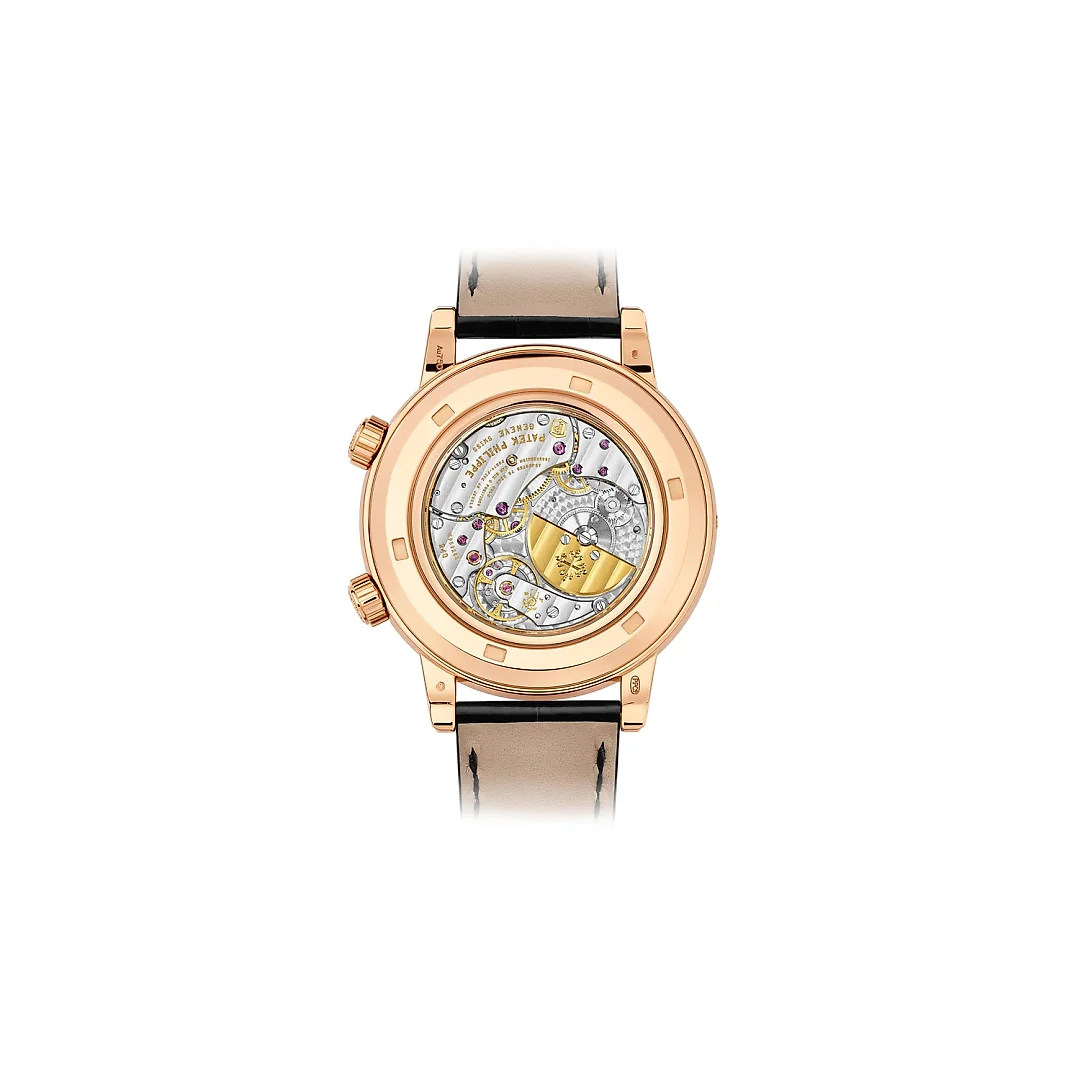 Patek Philippe Grand Complication, 18k Rose Gold set with baguette diamonds, 44mm, Astronomical, Ref# 6104R-001