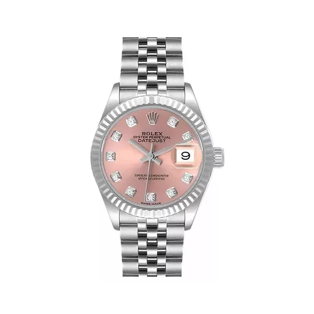 Rolex 179174 Diamond Lady Datejust “White Gold Bezel” Mother Of Pearl-Pink