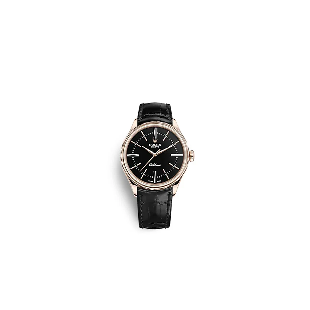 Rolex Cellini Rose Gold Black Dial Extra Coated