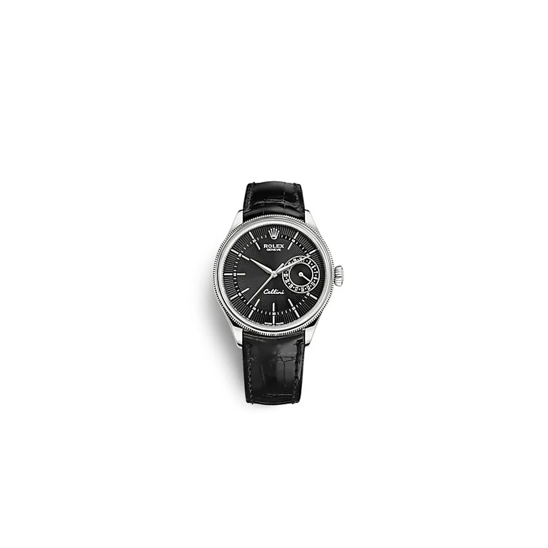 Rolex Cellini White Gold Black Guilloche Dial Extra Coated