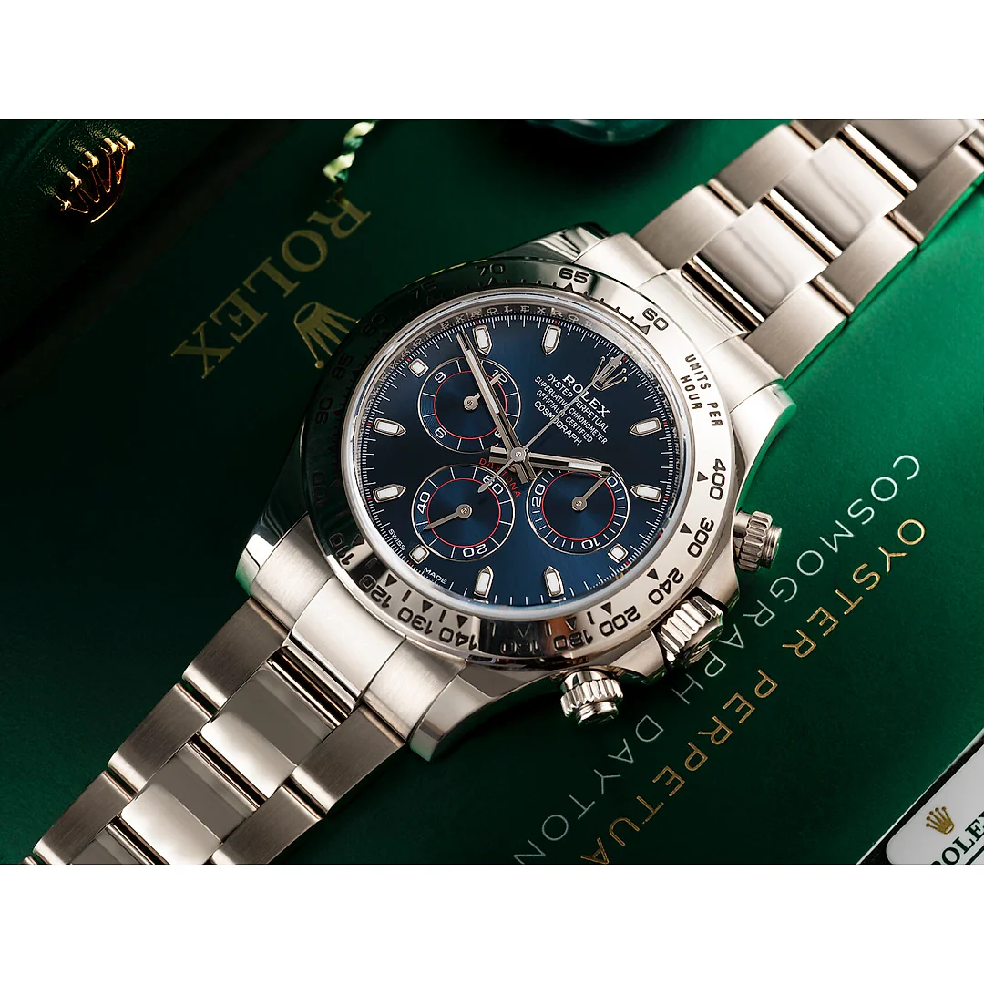 ROLEX COSMOGRAPH DAYTONA WHITE GOLD BLUE DIAL 116509