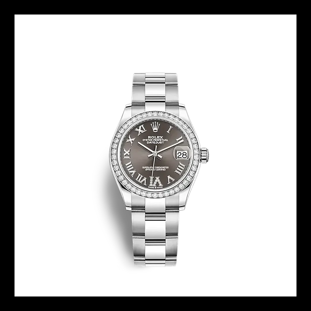Rolex Datejust 31, Oystersteel, 18kt White Gold and diamonds, Ref# 278384RBR-0031