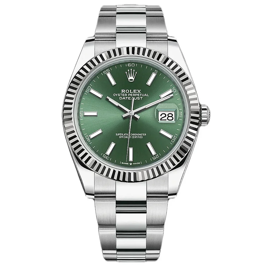 Rolex Datejust 41 Green Dial Oystersteel and White Gold Men’s Watch 126334