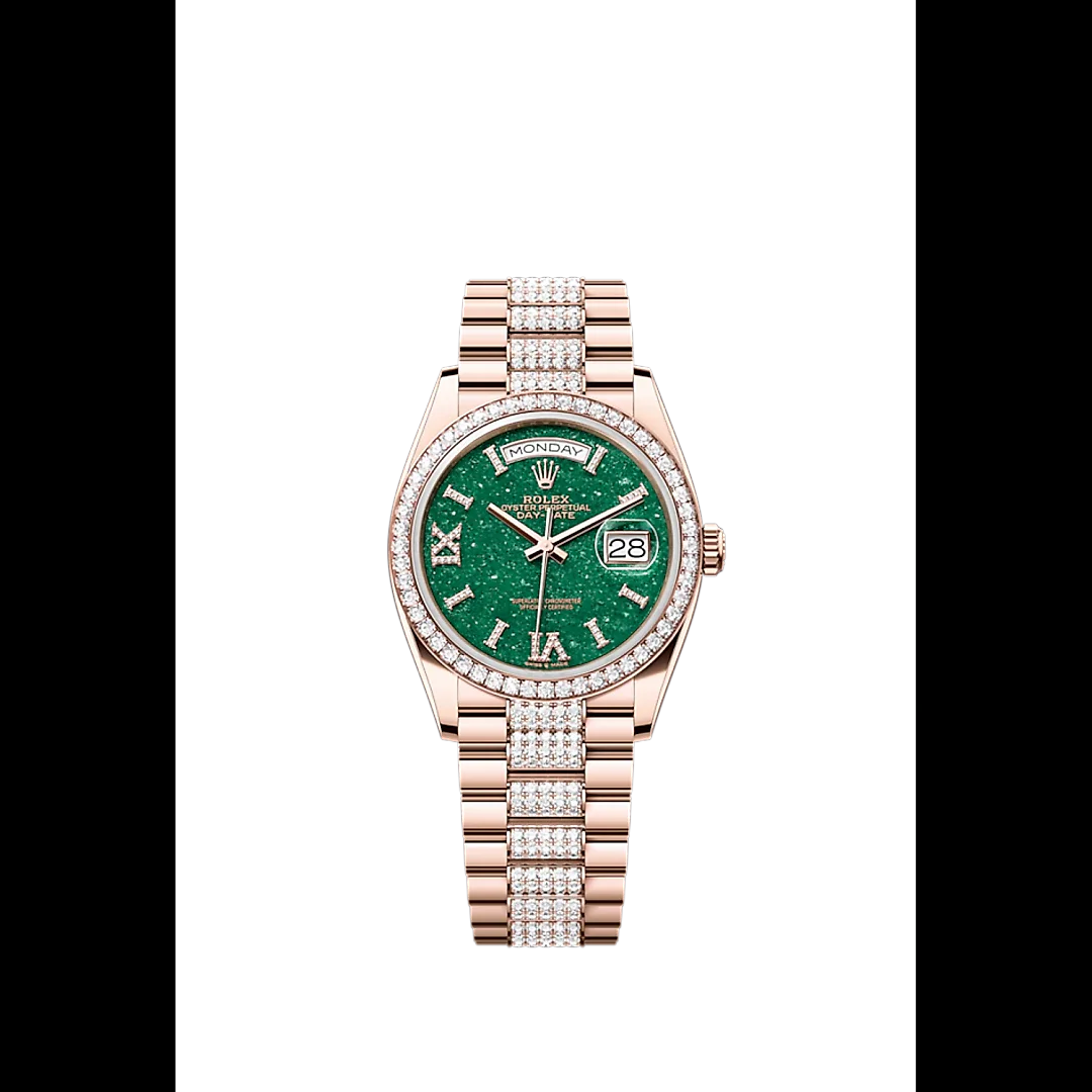 Rolex Day-Date 36, 18k Everose Gold with Diamond-set, 36mm, Ref# 128345rbr-0069