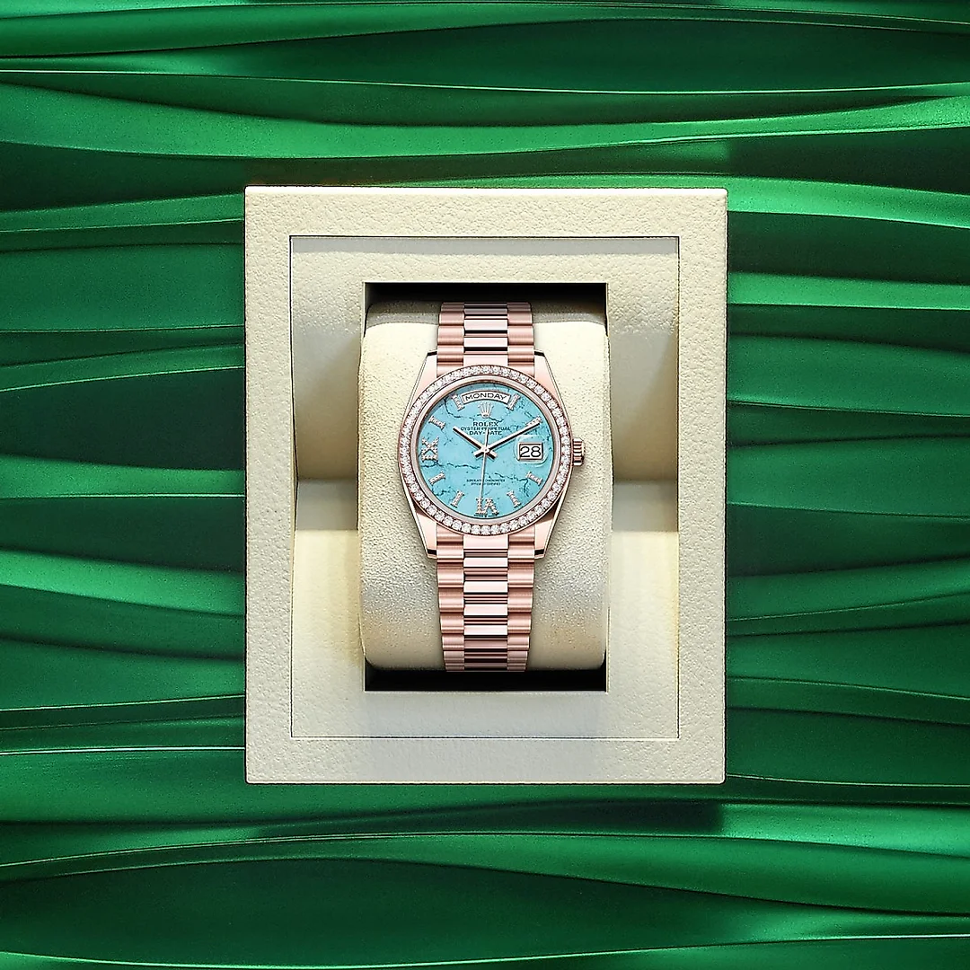 Rolex Day-Date 36, 18k Everose Gold with Diamond-set, 36mm, Ref# 128345rbr-0064