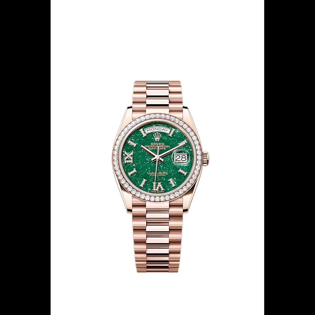 Rolex Day-Date 36, 18k Everose Gold with Diamond-set, 36mm, Ref# 128345rbr-0068