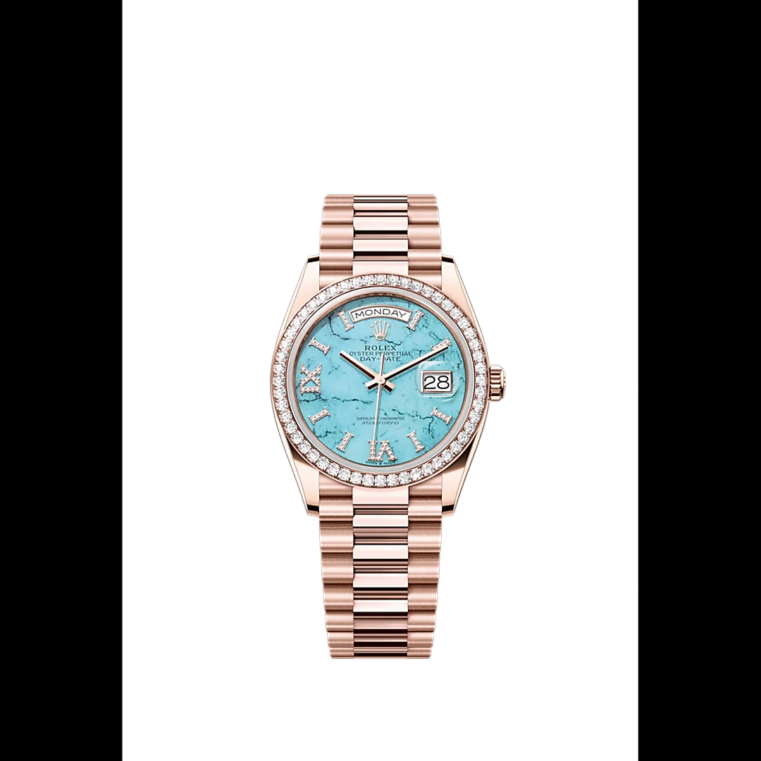 Rolex Day-Date 36, 18k Everose Gold with Diamond-set, 36mm, Ref# 128345rbr-0064