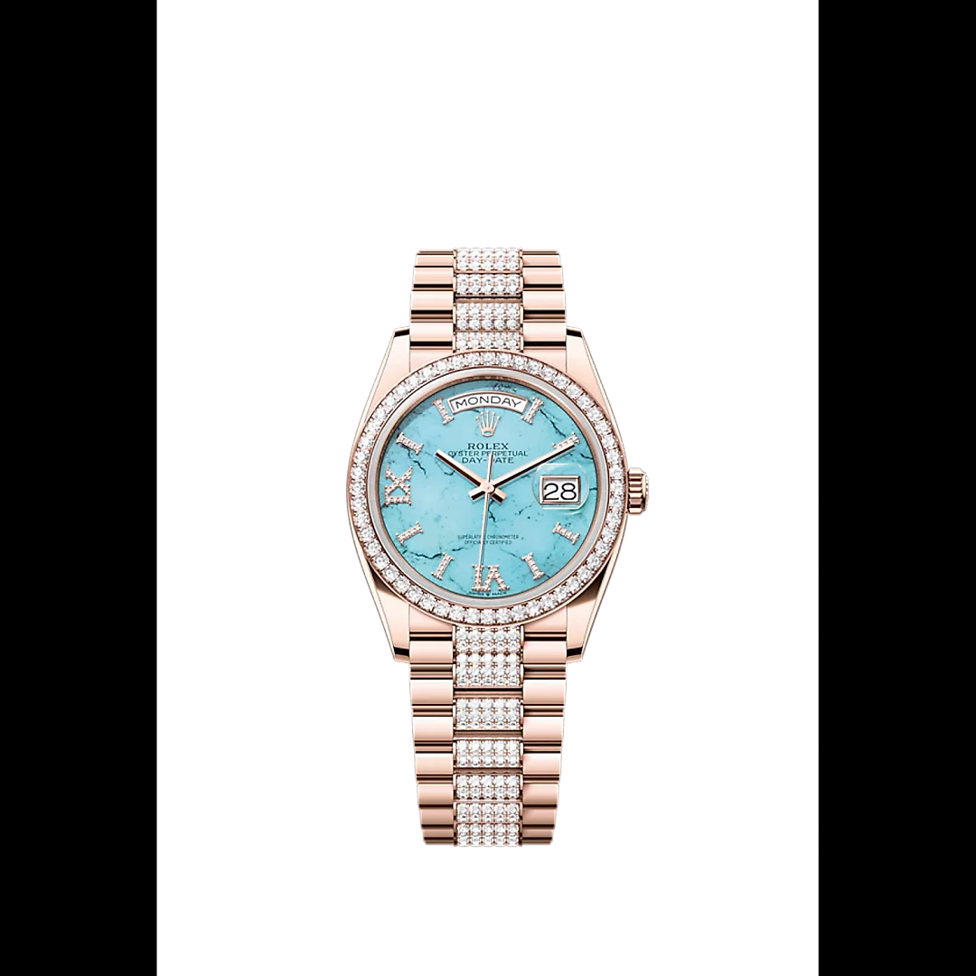 Rolex Day-Date 36, 18k Everose Gold with Diamond-set, 36mm, Ref# 128345rbr-0065