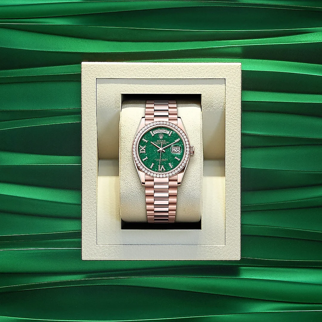 Rolex Day-Date 36, 18k Everose Gold with Diamond-set, 36mm, Ref# 128345rbr-0068