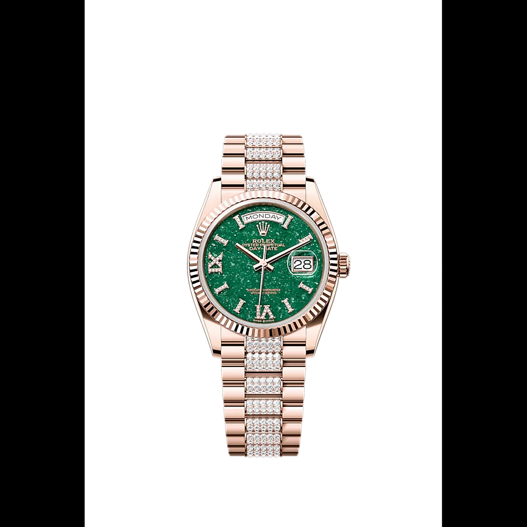 Rolex Day-Date 36, 18k Everose Gold with Diamond-set, 36mm, Ref# 128235-0069