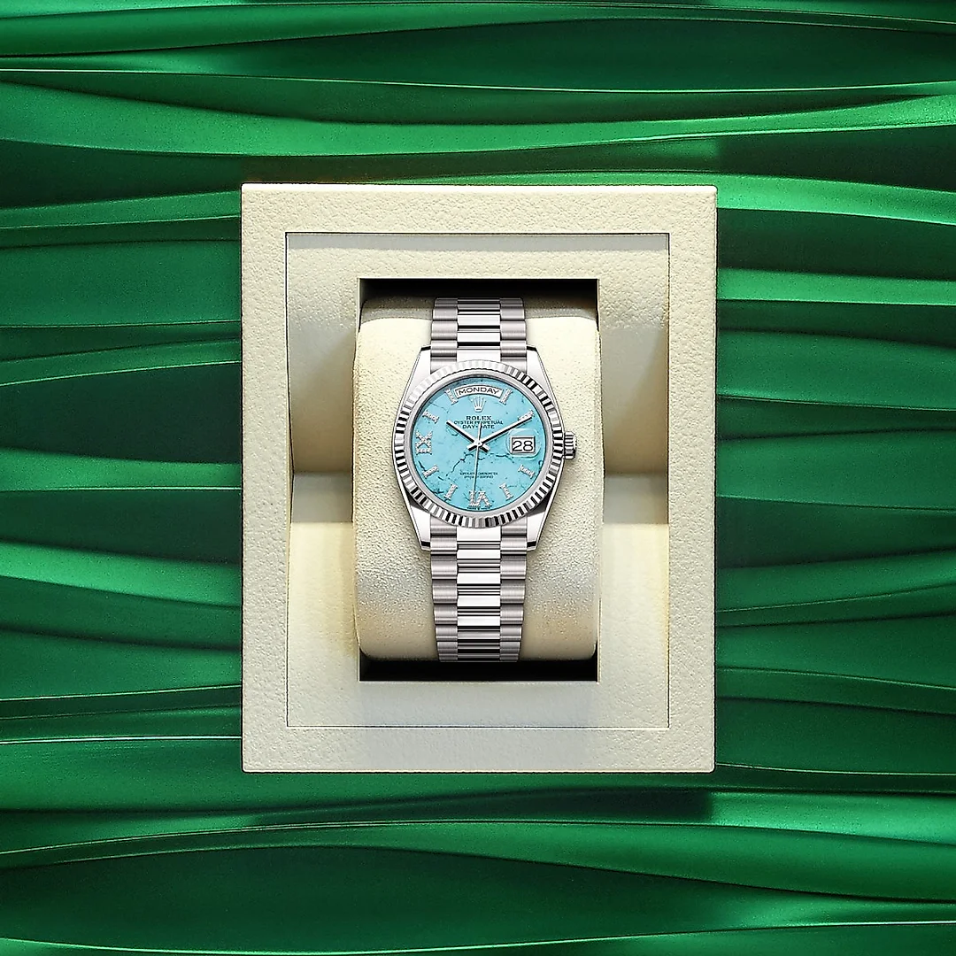 Rolex Day-Date 36, 18k White Gold with Diamond-set, 36mm, Ref# 128239-0044