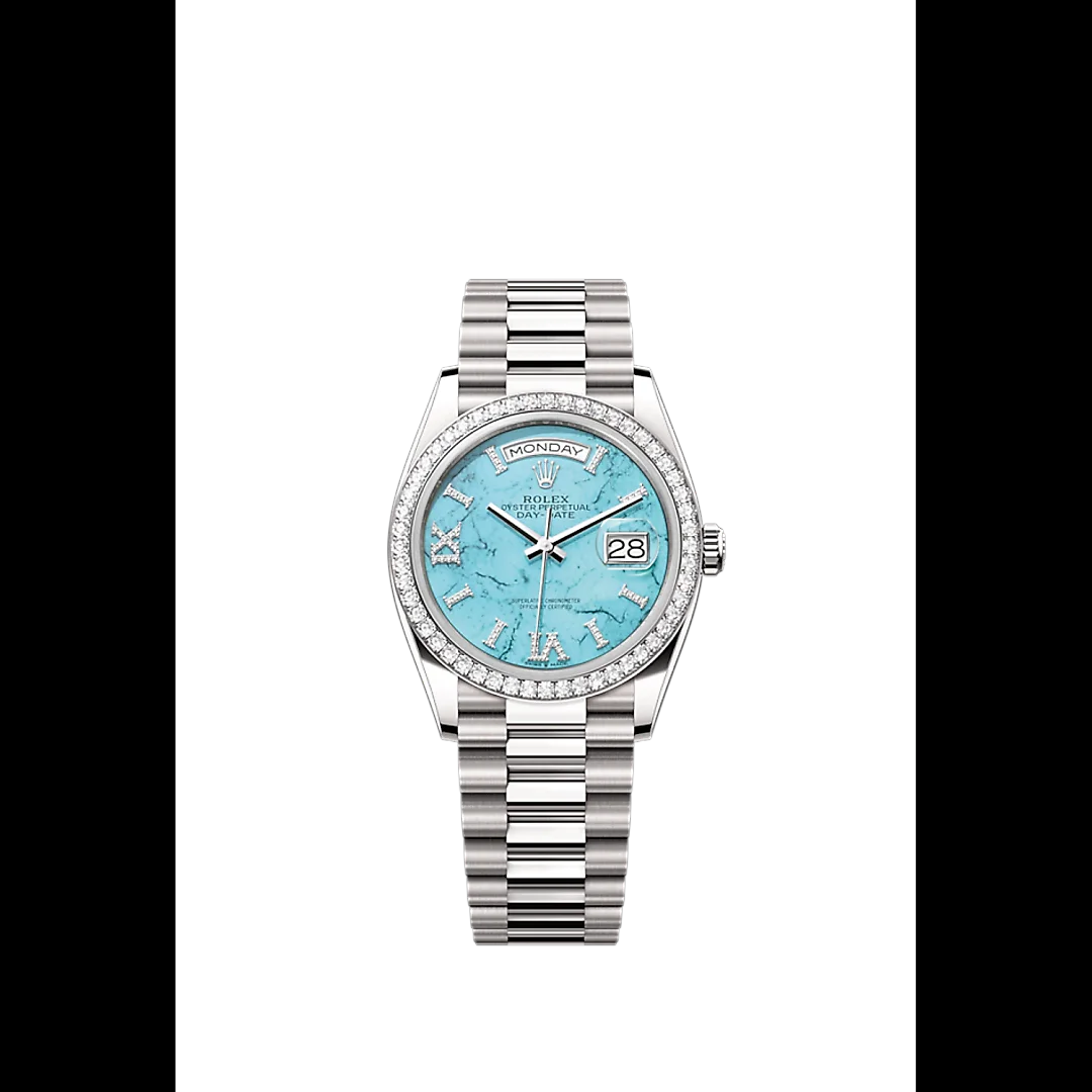 Rolex Day-Date 36, 18k White Gold with Diamond-set , 36mm, Ref# 128349rbr-0031