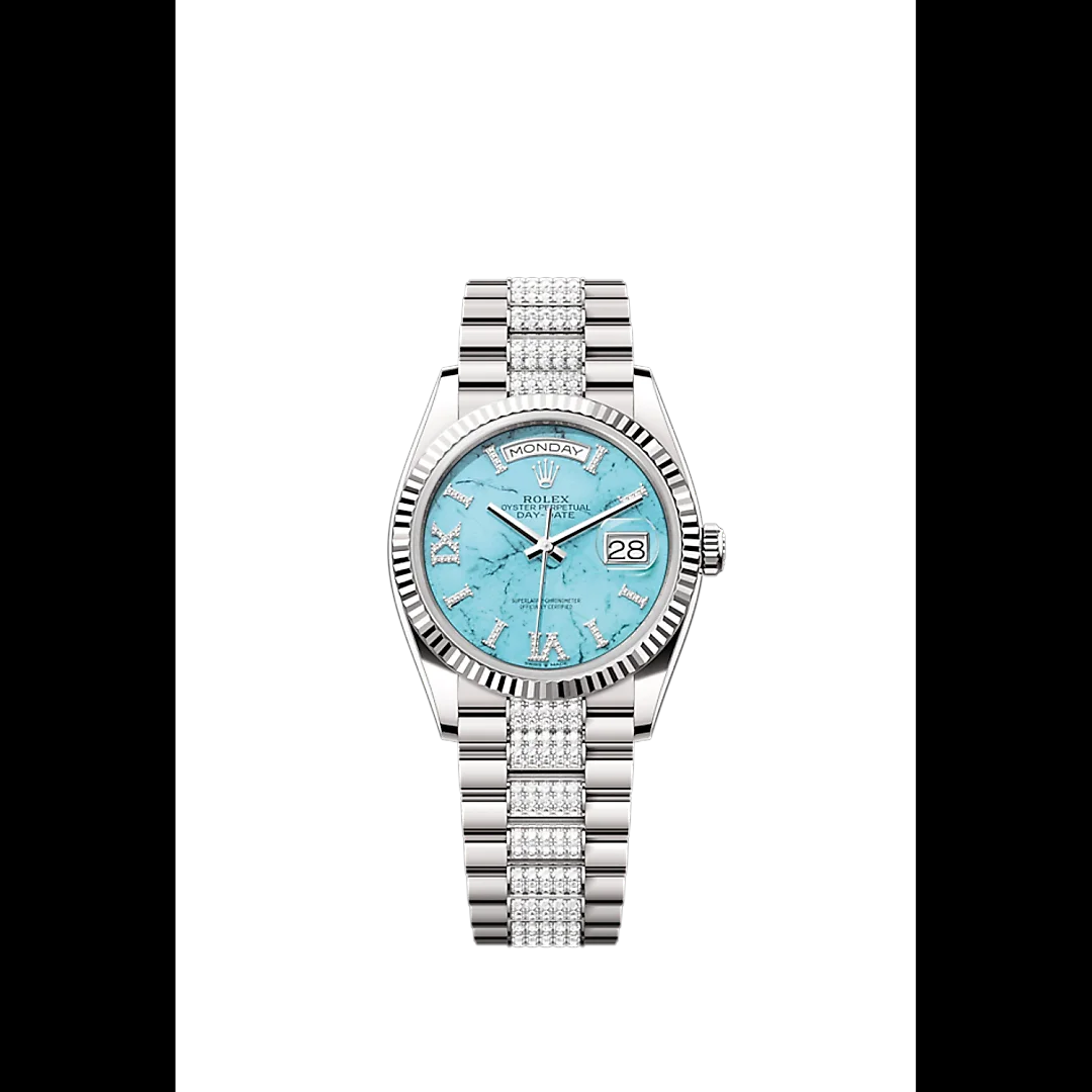 Rolex Day-Date 36, 18k White Gold with Diamond-set, 36mm, Ref# 128239-0045
