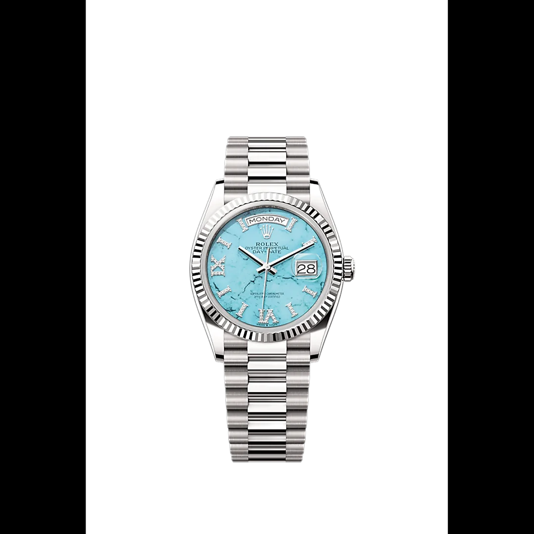 Rolex Day-Date 36, 18k White Gold with Diamond-set, 36mm, Ref# 128239-0044