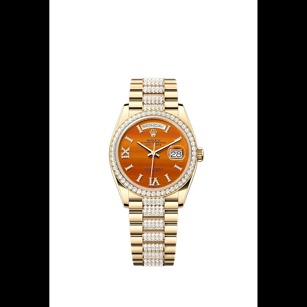 Rolex Day-Date 36, 18k Yellow Gold with Diamond-set, 36mm, Ref# 128348rbr-0050