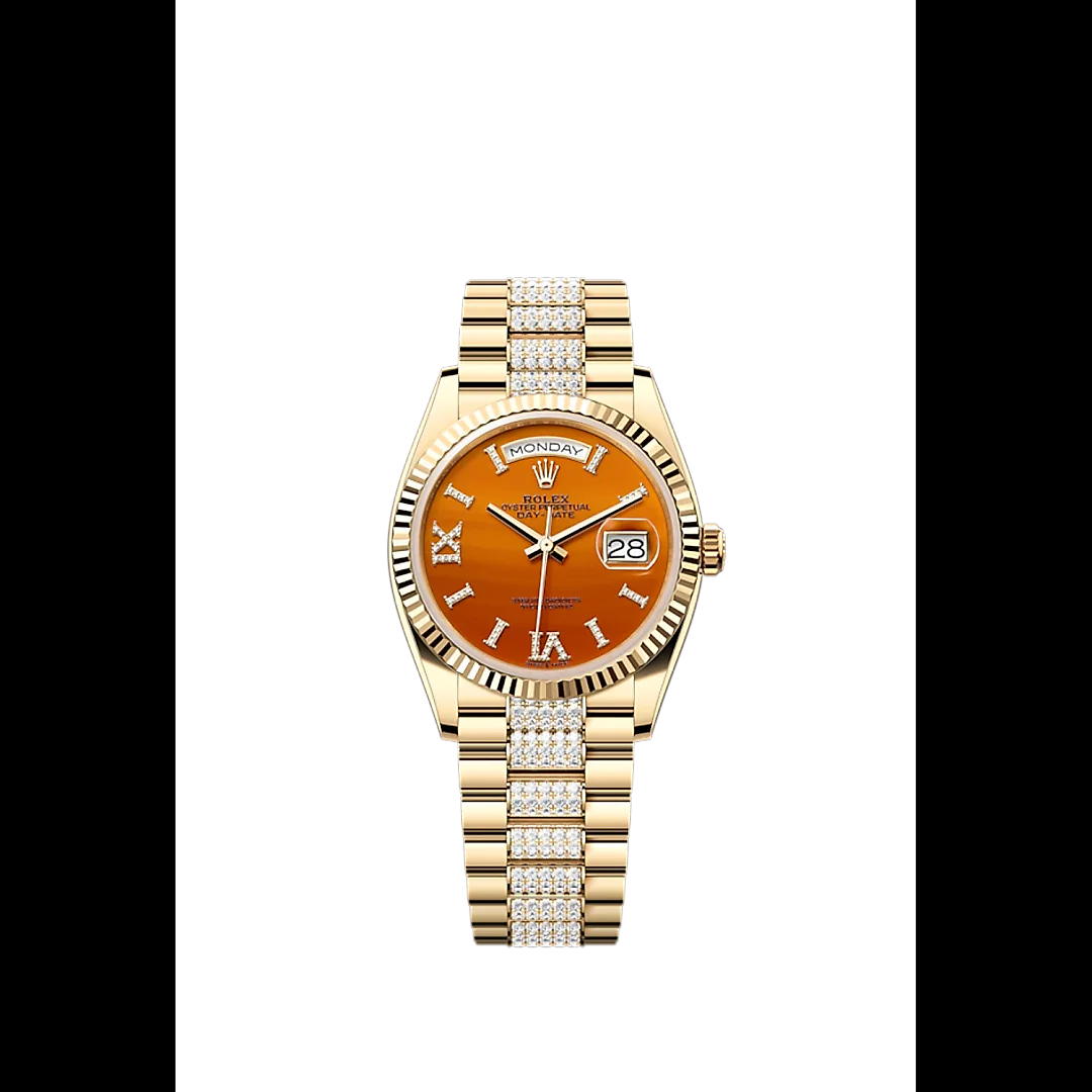 Rolex Day-Date 36, 18k Yellow Gold with Diamond-set, 36mm, Ref# 128238-0089