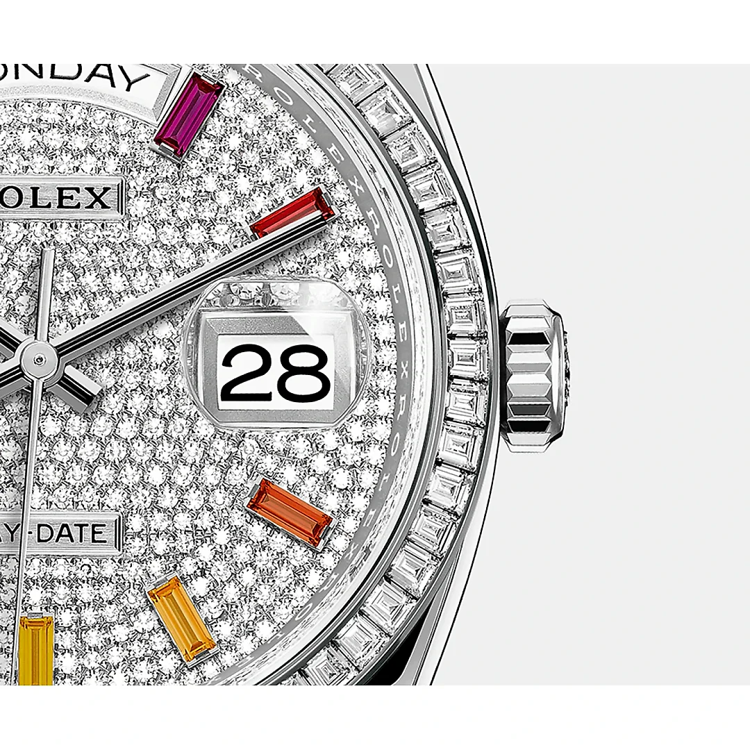 Rolex Day-Date, 36mm, Platinum and Diamonds, Ref# 128396tbr-0006