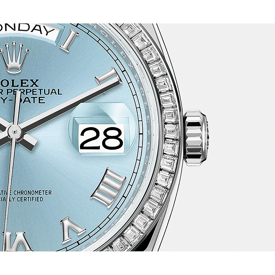 Rolex Day-Date, 36mm, Platinum and Diamonds, Ref# 128396tbr-0002