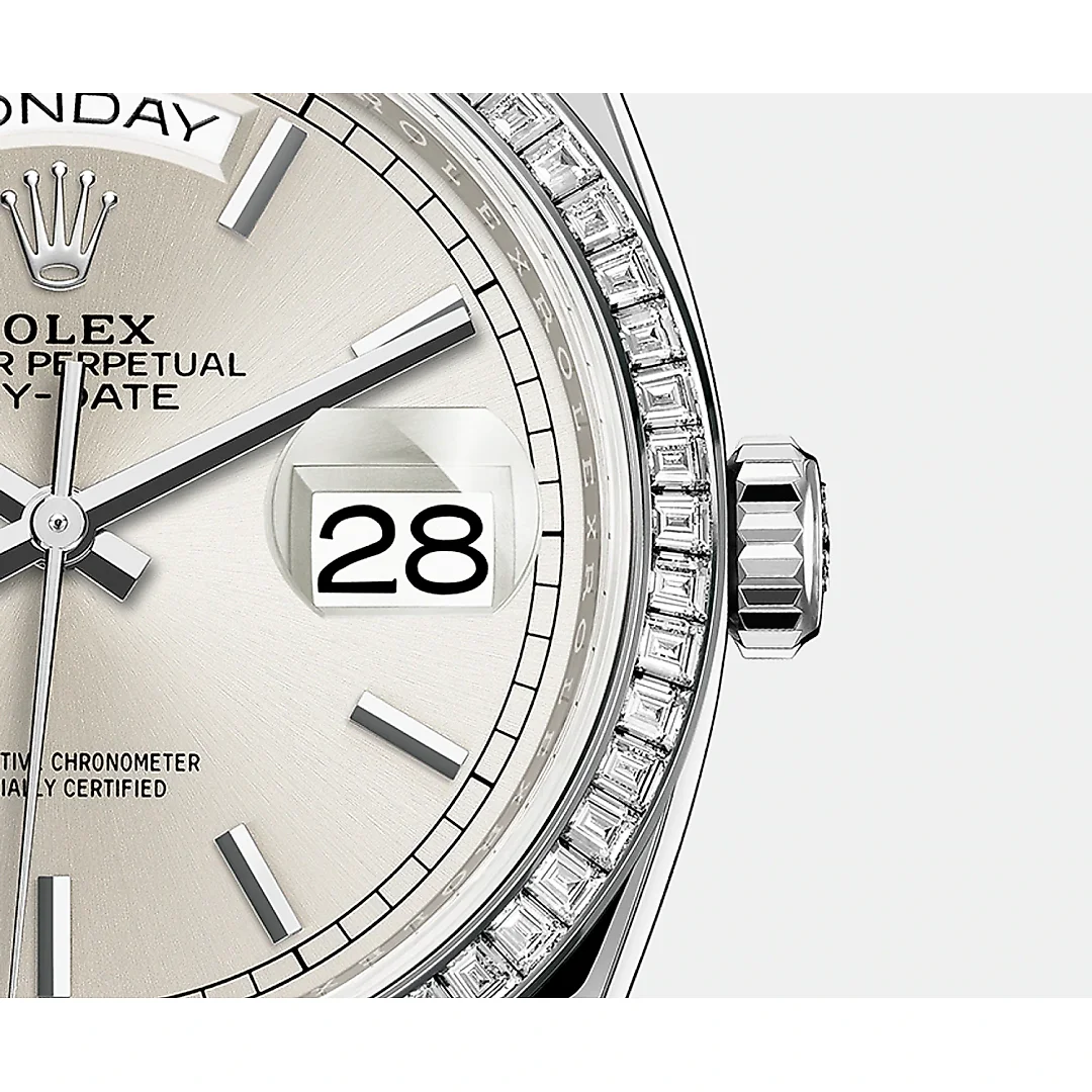 Rolex Day-Date, 36mm, Platinum and Diamonds, Ref# 128396tbr-0004
