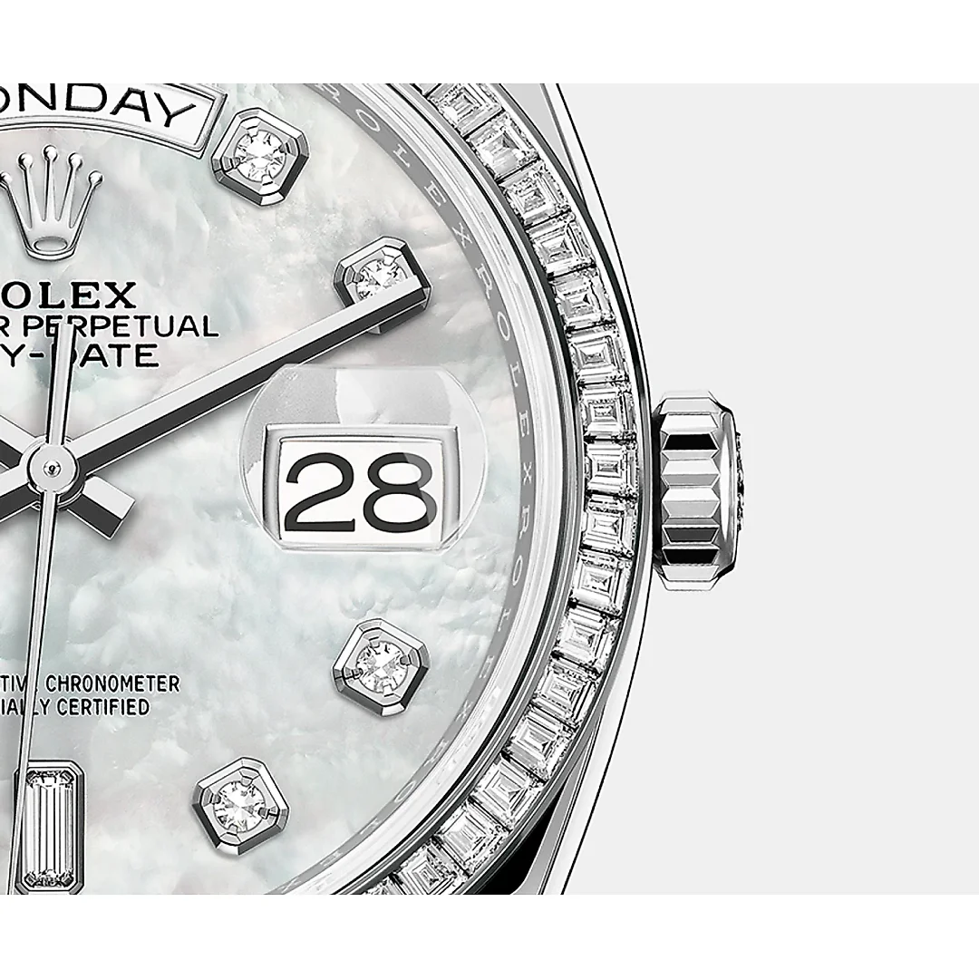 Rolex Day-Date, 36mm, Platinum and Diamonds, Ref# 128396tbr-0005
