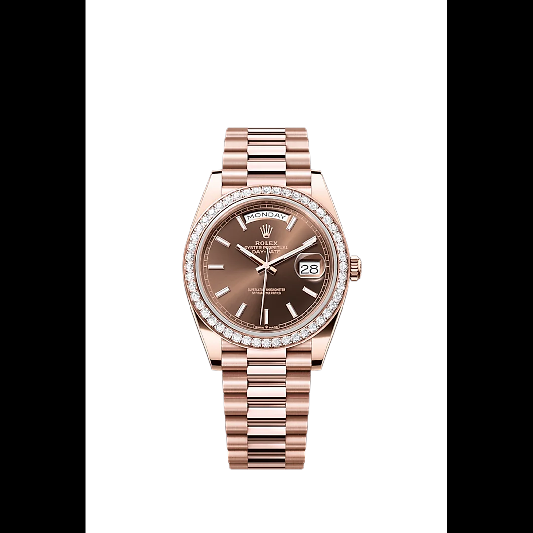 Rolex Day-Date 40, 18k Everose Gold with Diamond-set, 40mm, Ref# 228345rbr-0024