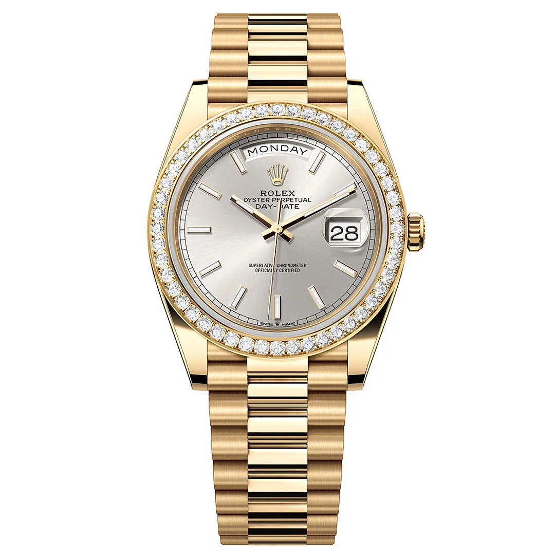 Rolex Day-Date 40, 18k Yellow Gold with Diamond-set, 40mm, Ref# 228348rbr-0042