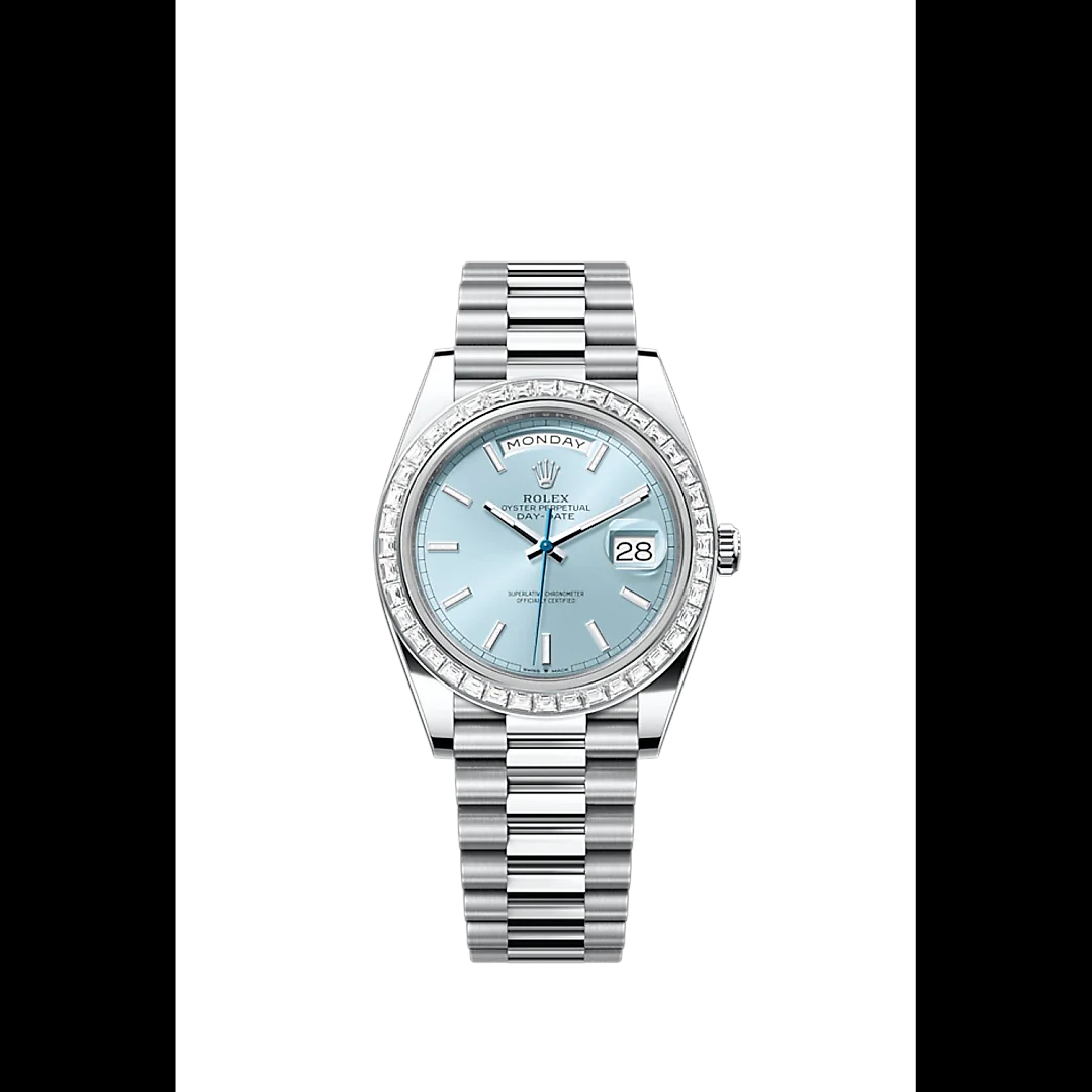 Rolex Day-Date 40, Platinum with Diamond-set, 40mm, Ref# 228396tbr-0039