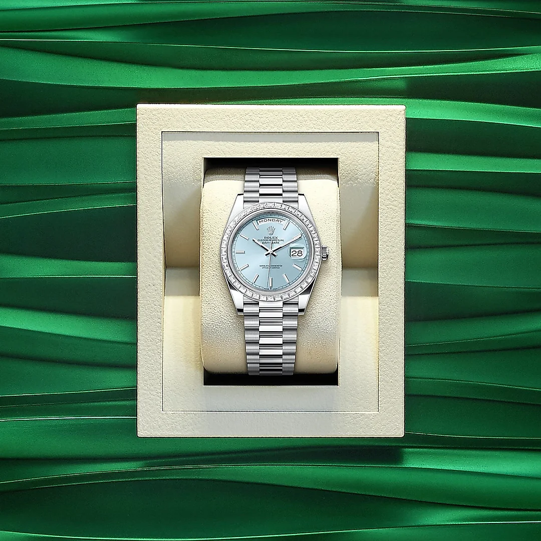Rolex Day-Date 40, Platinum with Diamond-set, 40mm, Ref# 228396tbr-0039