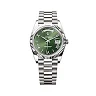 Rolex Day-Date 40 Presidential Olive green dial, Fluted Bezel, President bracelet, White gold Watch