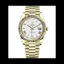 Rolex Day-Date 40 Presidential White dial, Fluted Bezel, President bracelet, Yellow gold Watch