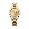 Rolex Day-Date 40 Presidential, Yellow gold, Champagne dial, Diamond Bezel, President bracelet,