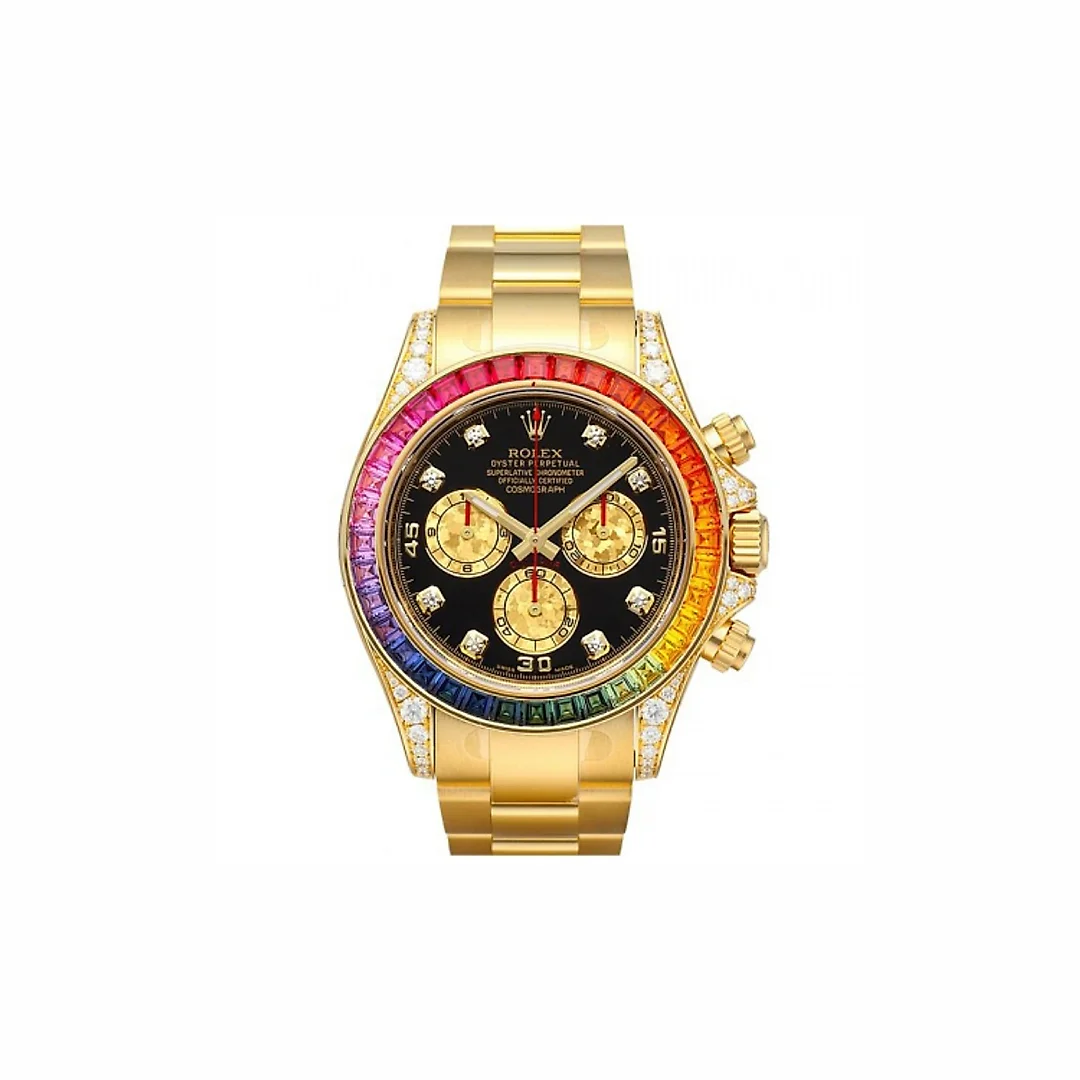 Rolex Daytona Rainbow Diamond Silver Stainless Steel 40 mm, diamond