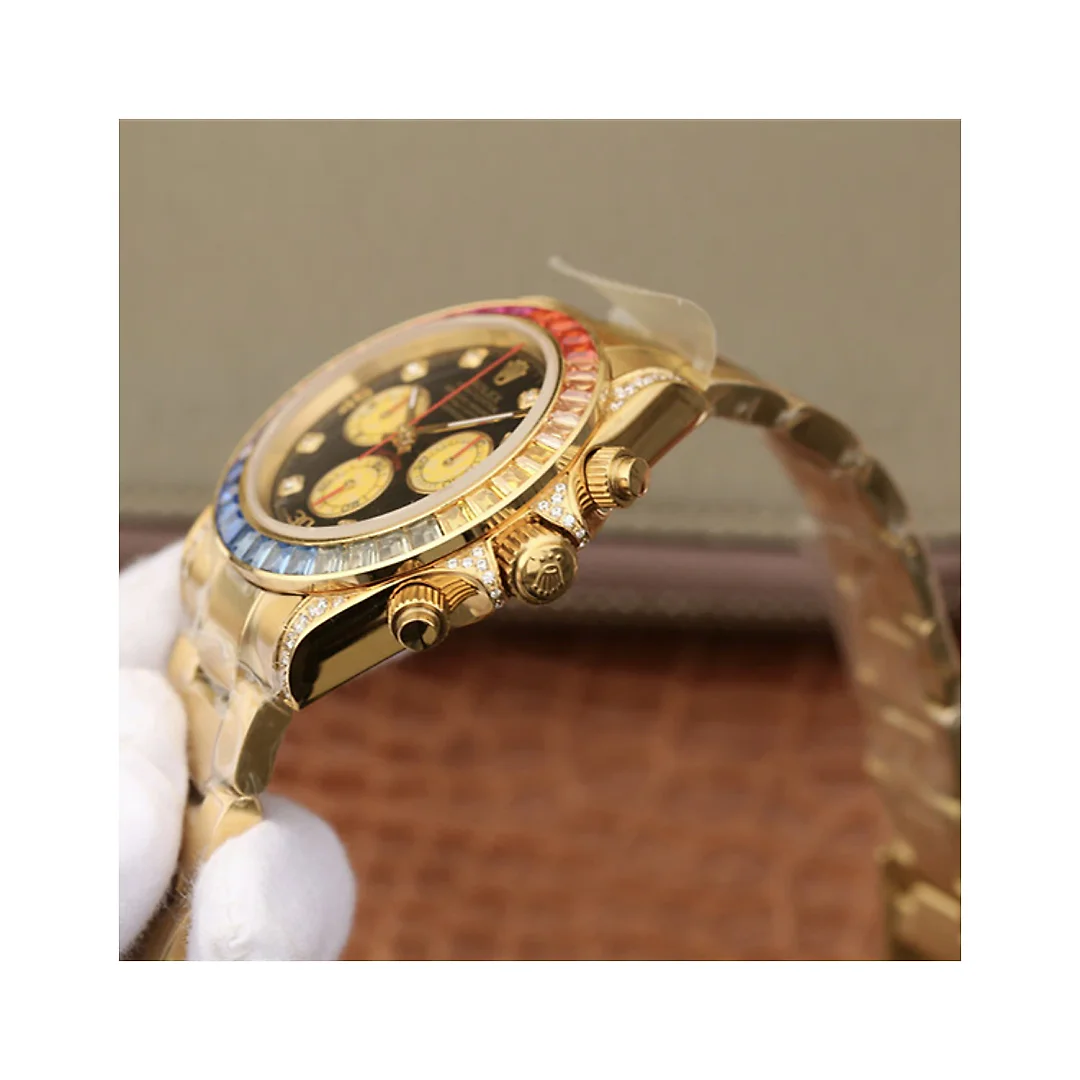 Rolex Daytona Rainbow Diamond Silver Stainless Steel 40 mm, diamond