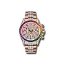 Rolex Everose Cosmograph Daytona 40 Watch – 36 Baguette-Cut Sapphires In Rainbow Graduation Bezel – Diamond Paved Rainbow Sapphire Dial – Diamond Bracelet – 116595RBOW dpgcs