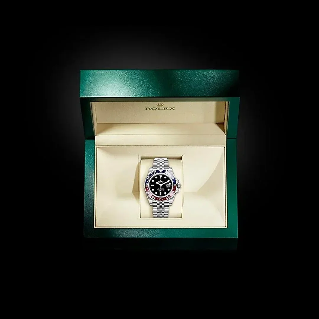 Rolex GMT Master II Pepsi Black Dial Stainless Steel Mens Watch 126710blro-0001