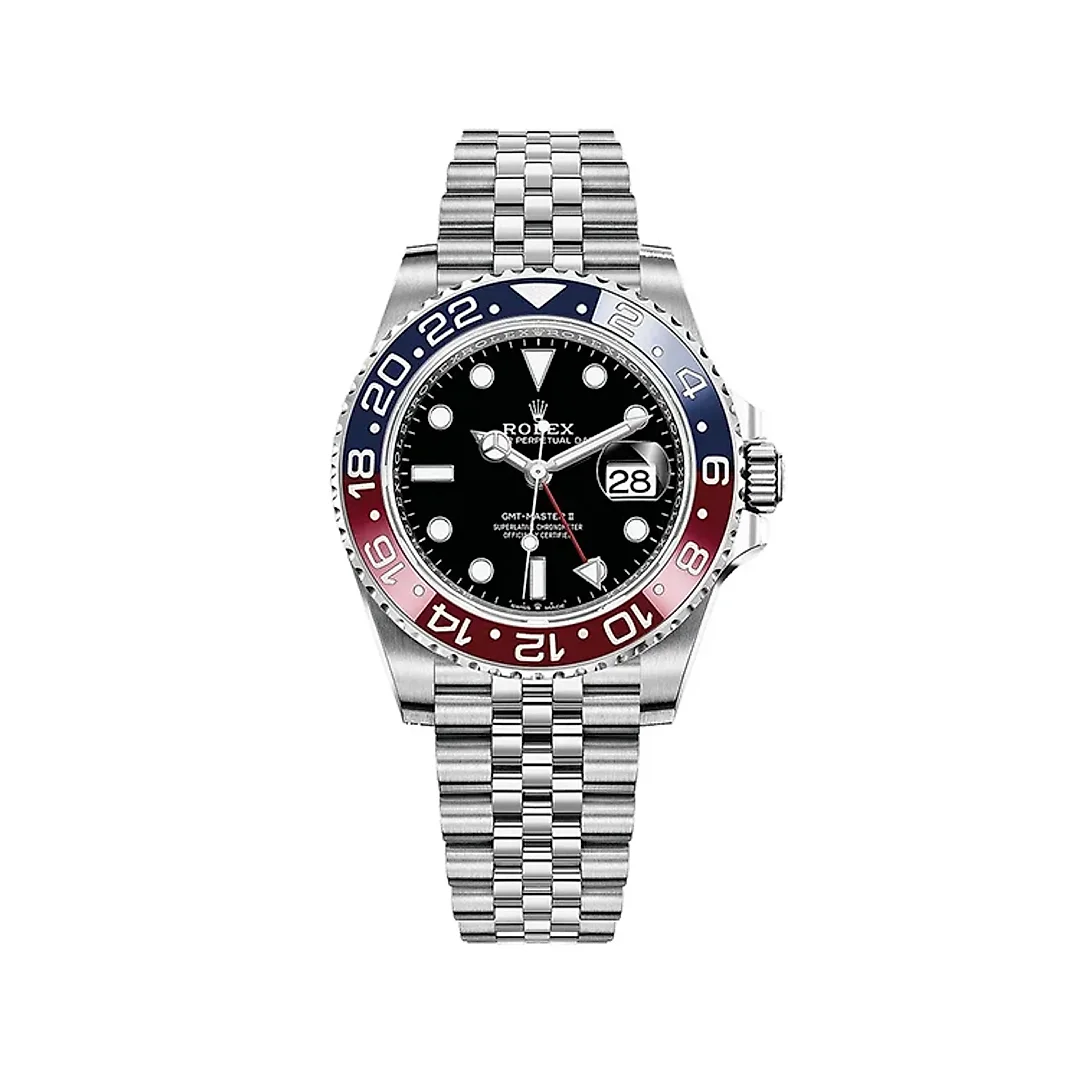 Rolex GMT Master II Pepsi Black Dial Stainless Steel Mens Watch 126710blro-0001