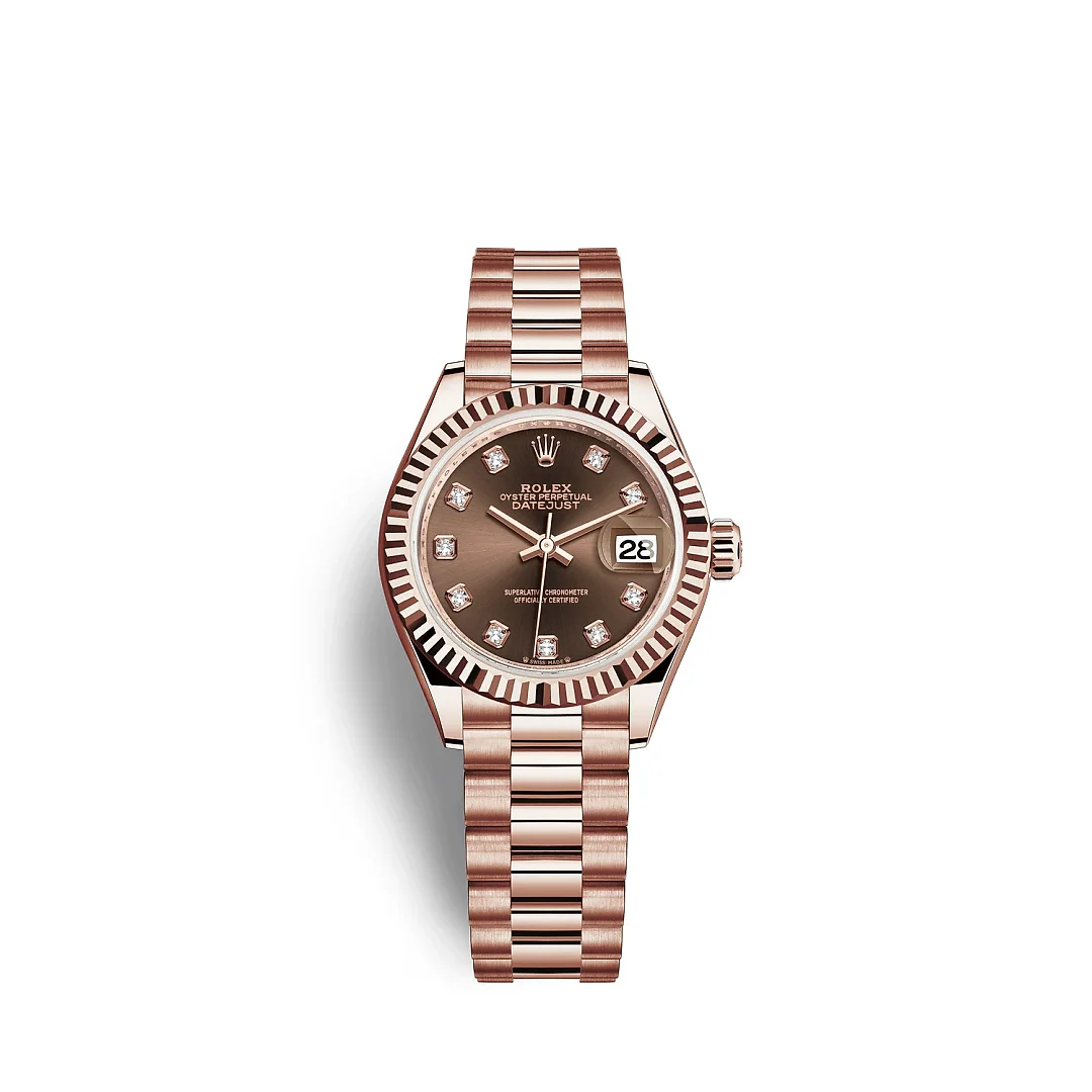 Rolex Lady-Datejust 28, 18k Everose Gold, Ref# 279175-0016