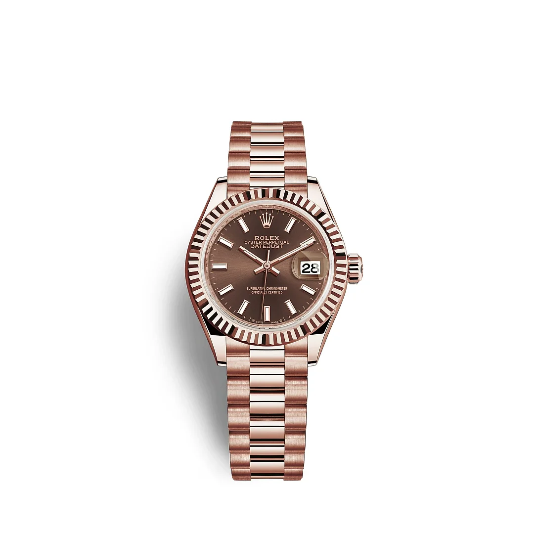 Rolex Lady-Datejust 28, 18k Everose Gold, Ref# 279175-0007