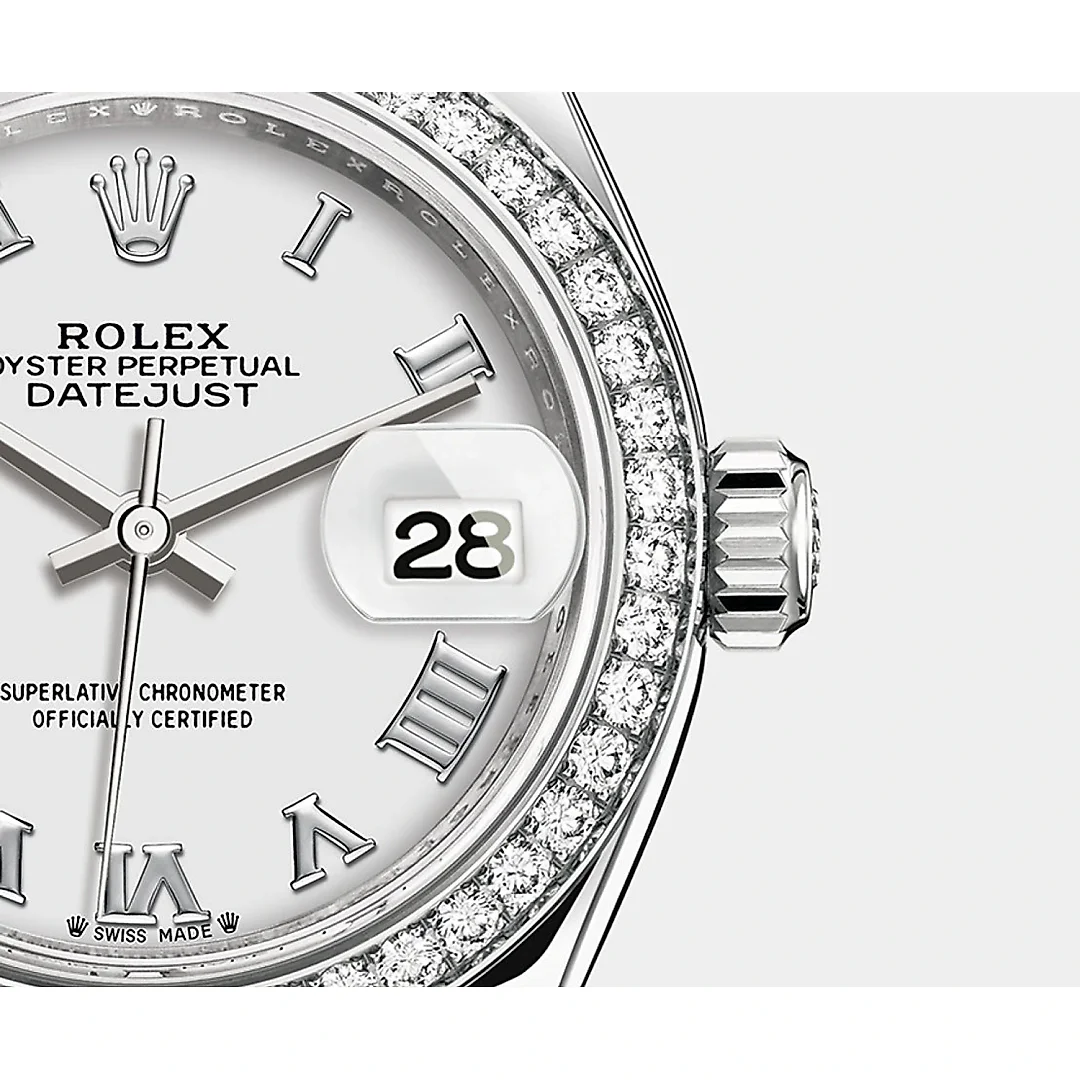 Rolex Lady-Datejust 28, Oystersteel and 18k White Gold, Ref# 279384RBR-0020