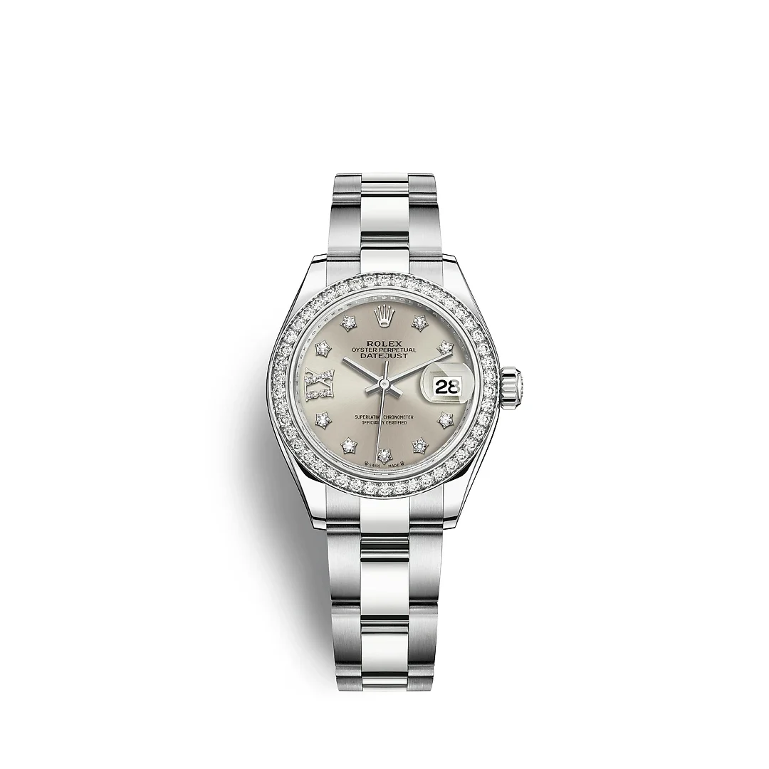 Rolex Lady-Datejust 28, Oystersteel and 18k White Gold, Ref# 279384RBR-0022