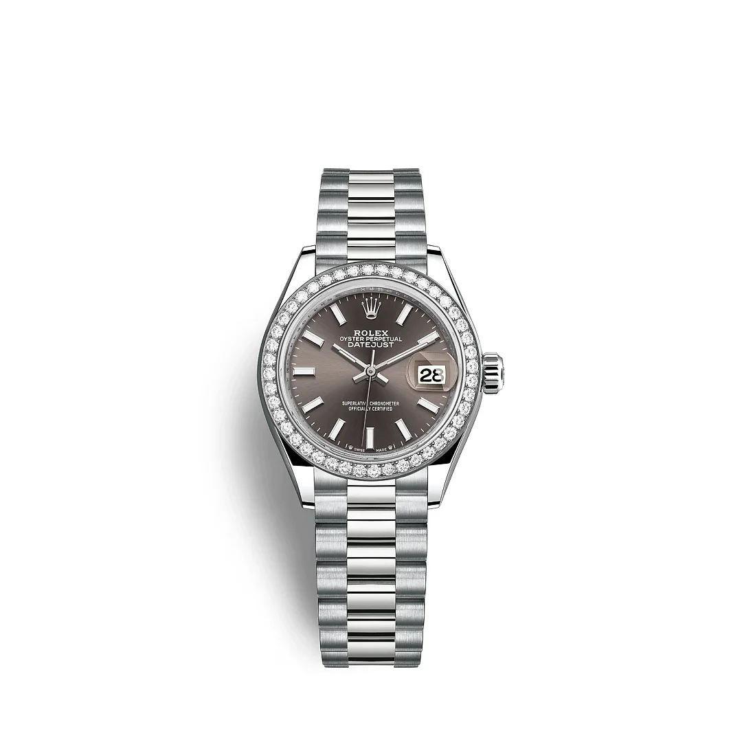 Rolex Lady-Datejust 28mm, 18k White Gold, Ref# 279139rbr-0009