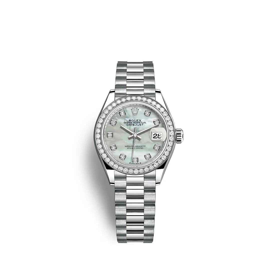 Rolex Lady-Datejust 28mm, 18k White Gold, Ref# 279139rbr-0008