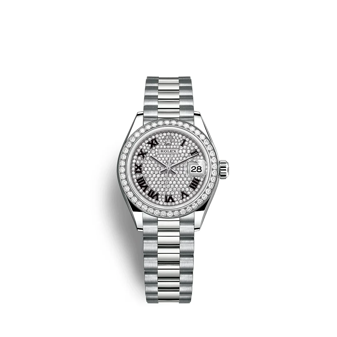 Rolex Lady-Datejust 28mm, 18k White Gold, Ref# 279139rbr-0014