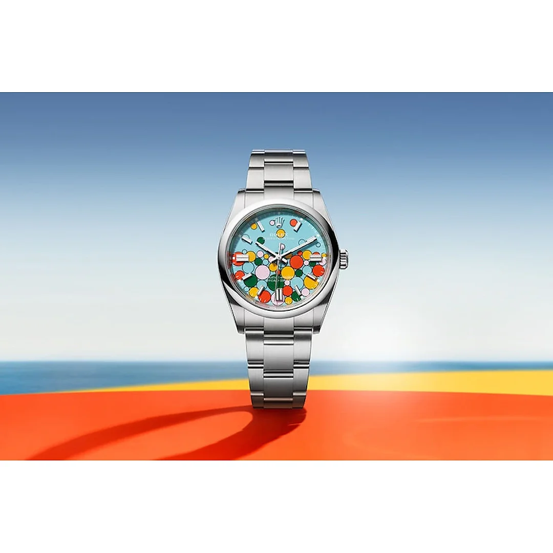 Rolex Oyster Perpetual 36, Oystersteel, 36mm, Turquoise Celebration Motif Dial, Ref# 126000-0009