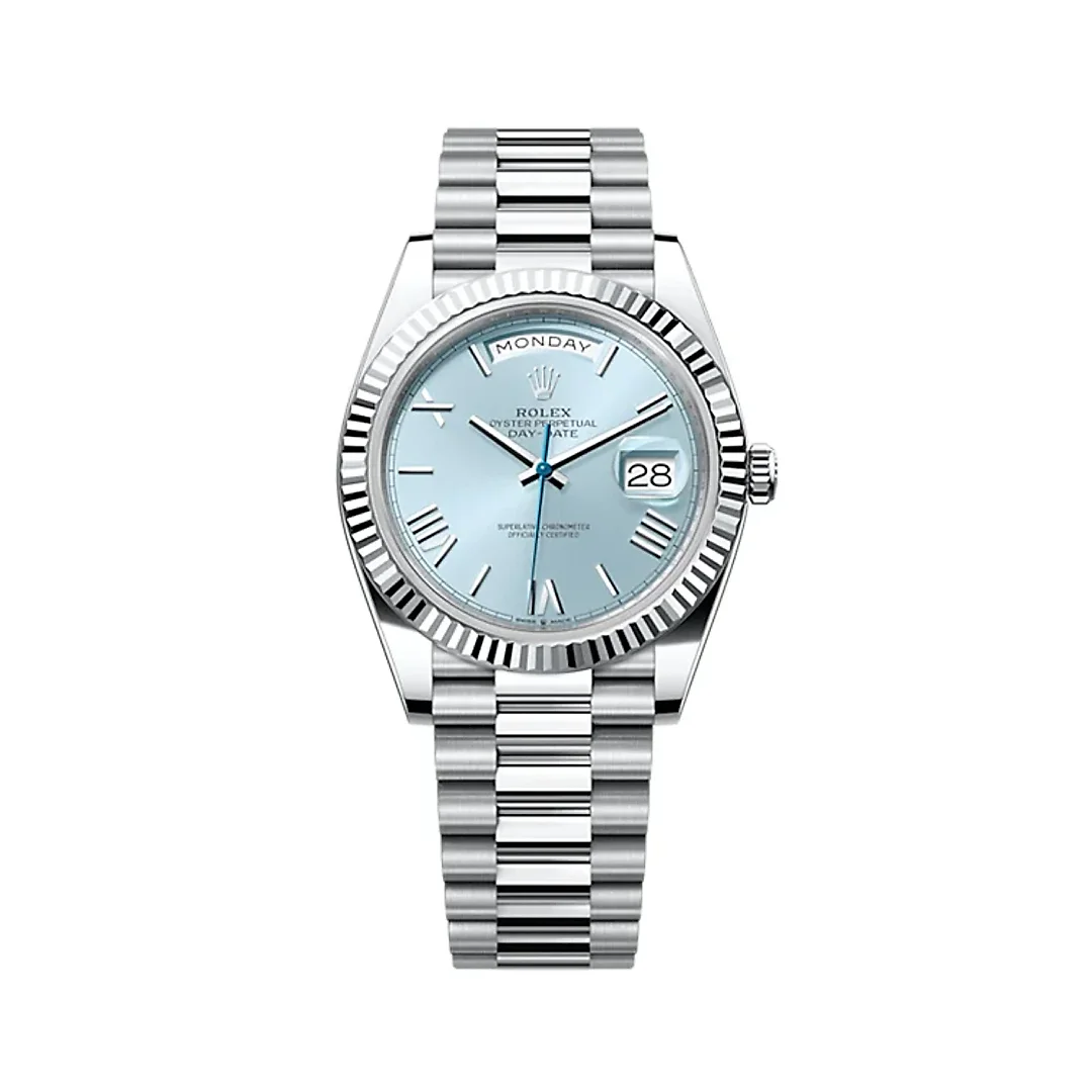 Rolex Oyster Perpetual Day-Date 40 in Platinum with Ice-Blue Dial Men’s Watch 228236-0012