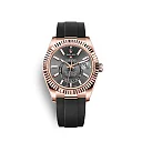 Rolex Sky-Dweller 42mm, 18k Everose Gold, Oysterflex, Ref# 326235-0006